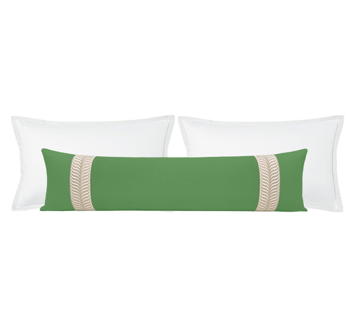 THE XL LUMBAR :: CLASSIC LINEN // KELLY GREEN + TRELLIS TRIM // NATURAL