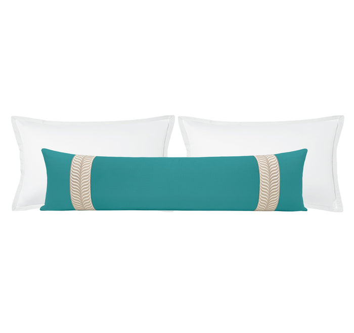 THE XL LUMBAR :: CLASSIC LINEN // PEACOCK + TRELLIS TRIM // NATURAL