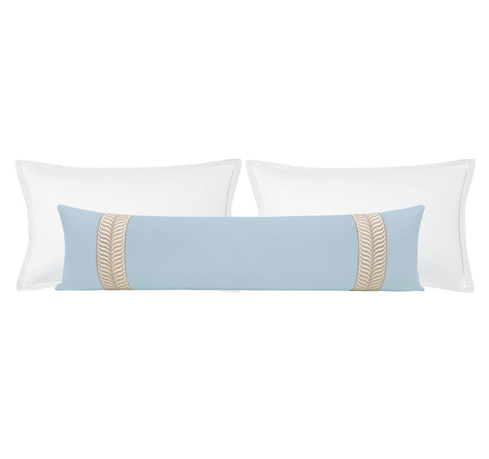 THE XL LUMBAR :: CLASSIC LINEN // POWDER BLUE + TRELLIS TRIM // NATURAL