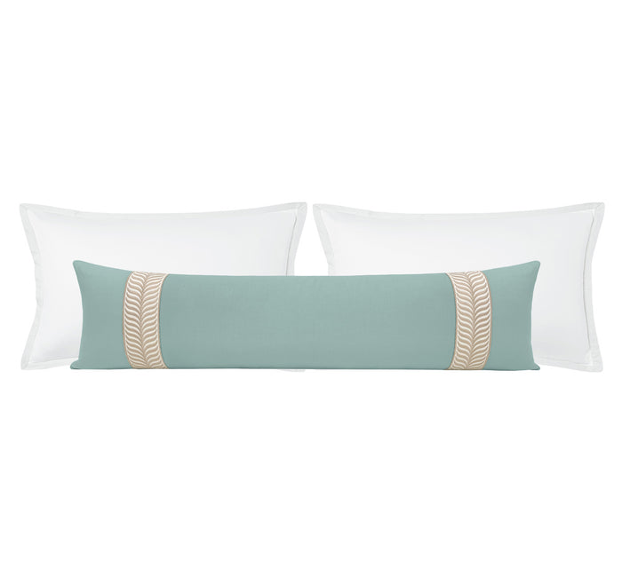 THE XL LUMBAR :: CLASSIC LINEN // SPA BLUE + TRELLIS TRIM // NATURAL