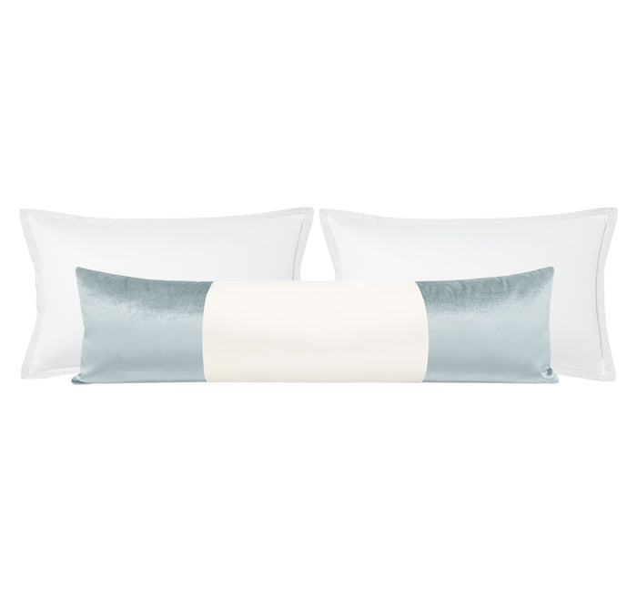 THE XL LUMBAR :: COLORBLOCK FAUX SILK VELVET // MINERAL