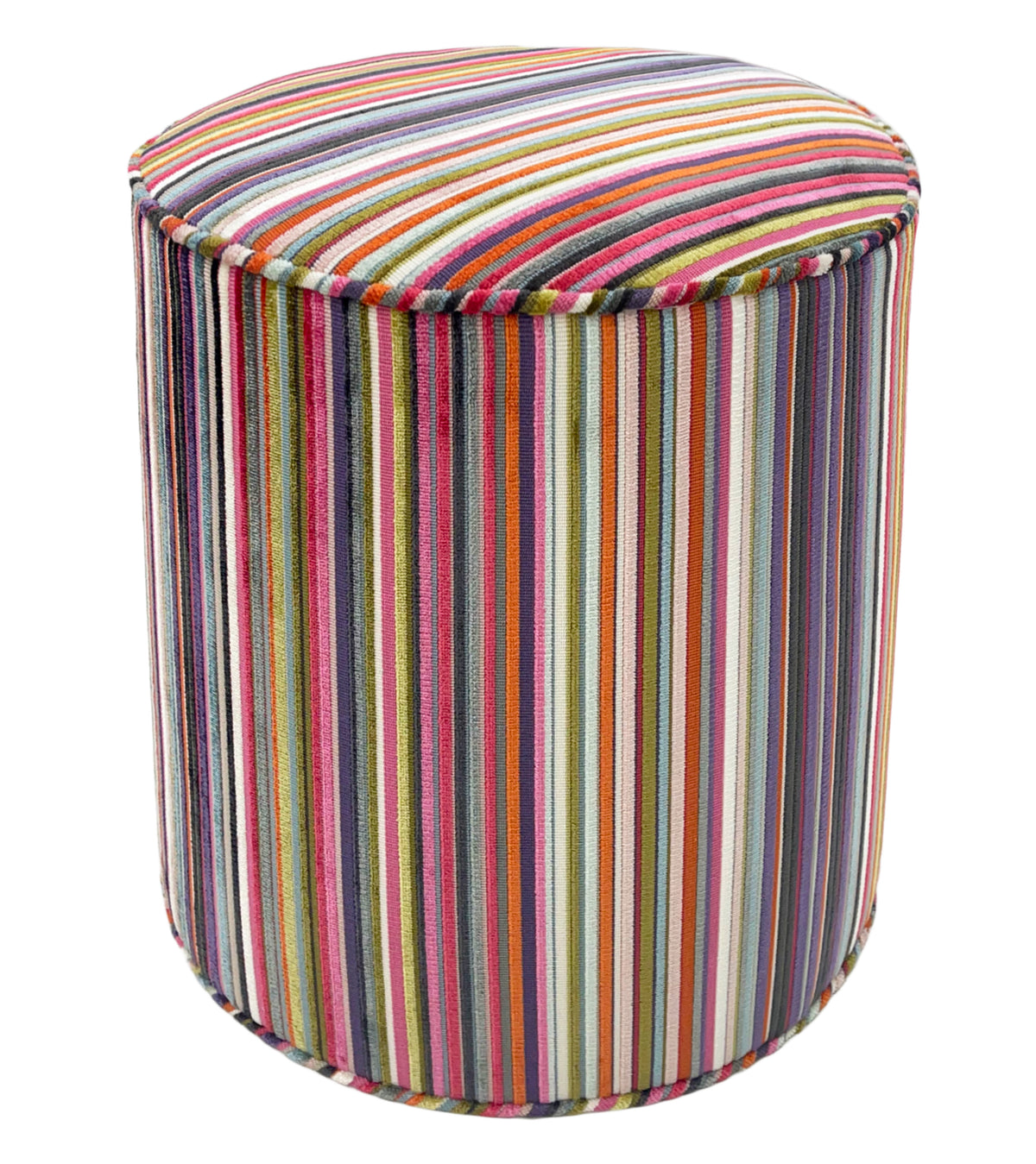 THE TIGHT ROUND OTTOMAN :: SOHO CUT VELVET  // MULTI