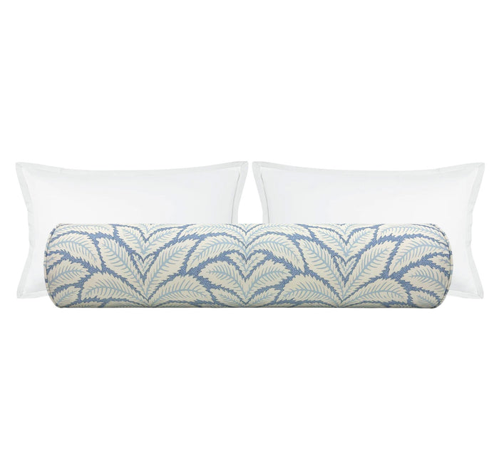 THE BOLSTER :: TALAVERA COTTON AND LINEN PRINT // BLUE | BRUNSCHWIG & FILS