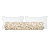 THE BOLSTER :: TALAVERA COTTON AND LINEN PRINT // BEIGE | BRUNSCHWIG & FILS