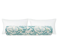 THE BOLSTER :: TRELLIS LINEN PRINT  // AEGEAN