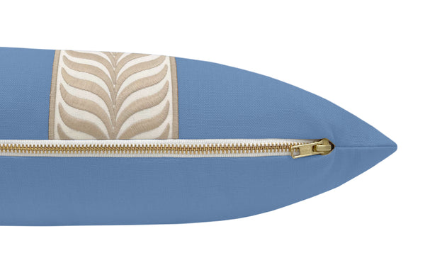 THE XL LUMBAR :: CLASSIC LINEN // CALYPSO BLUE + TRELLIS TRIM // NATURAL