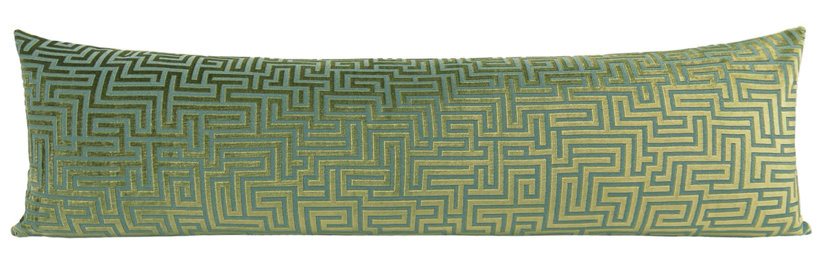 THE XL LUMBAR :: LABYRINTH CUT VELVET // OLIVE JADE