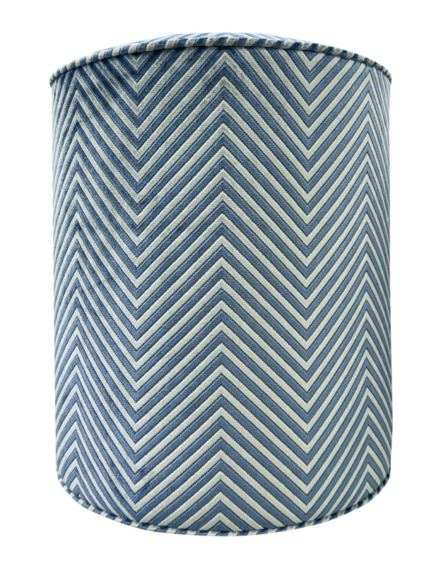 THE TIGHT ROUND OTTOMAN :: ZARA CUT VELVET // CAPRI BLUE