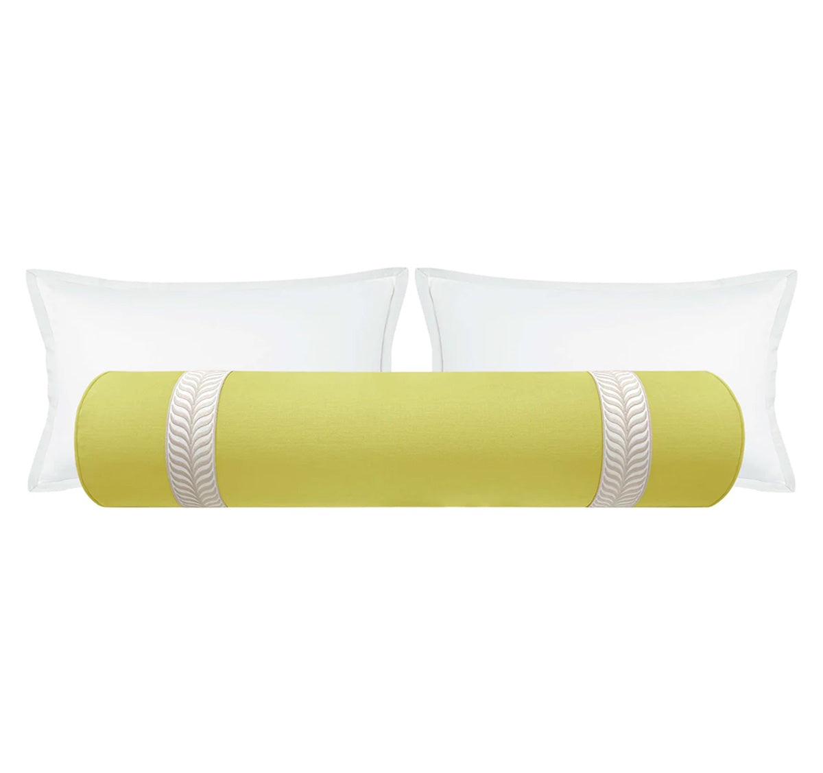 THE BOLSTER :: CLASSIC LINEN // CHARTREUSE + TRELLIS TRIM // NATURAL