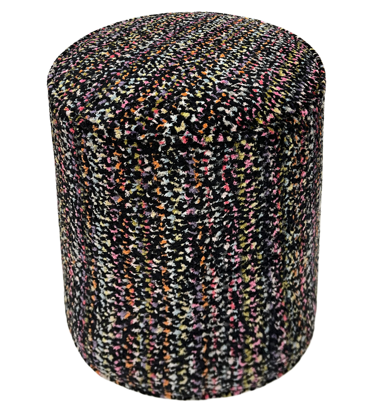 THE TIGHT ROUND OTTOMAN :: CONFETTI CUT VELVET // NOIR