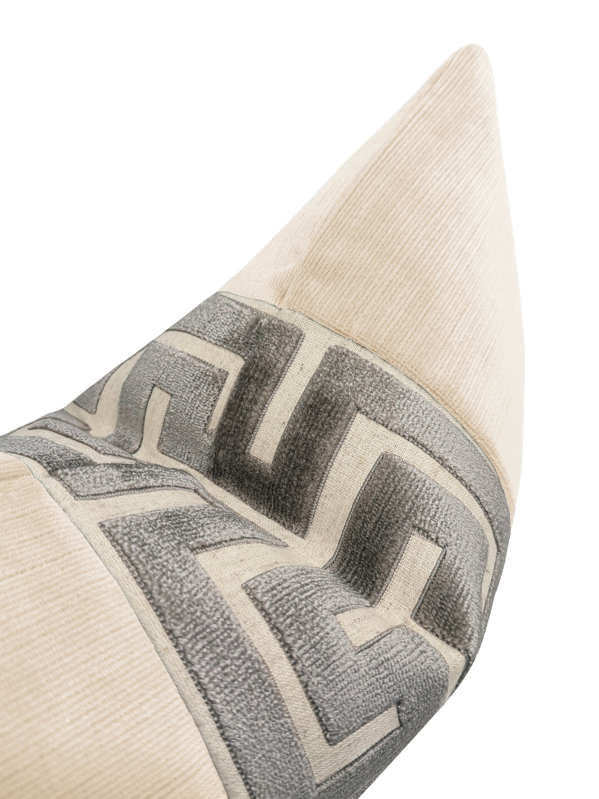 THE LITTLE LUMBAR :: STRIE VELVET // CASHMERE + GRAPHITE GREEK TRIM