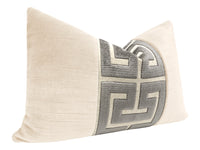 THE LITTLE LUMBAR :: STRIE VELVET // CASHMERE + GRAPHITE GREEK TRIM