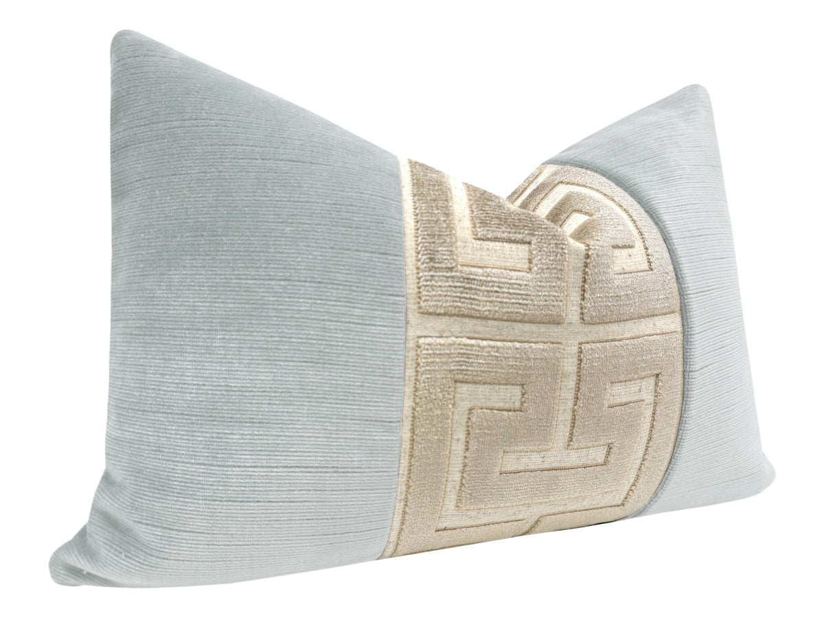 THE LITTLE LUMBAR :: STRIE VELVET // MIST + CASHMERE GREEK TRIM