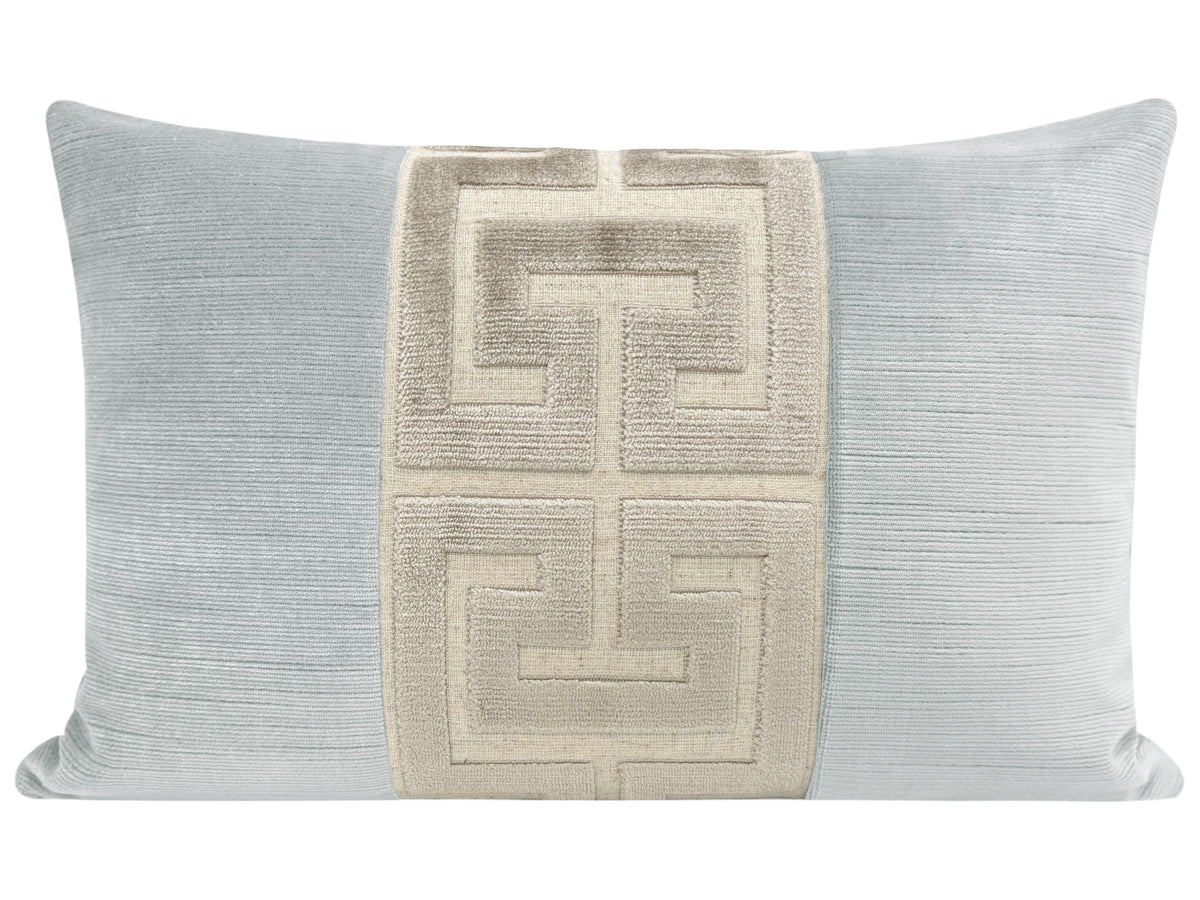 THE LITTLE LUMBAR :: STRIE VELVET // MIST + CASHMERE GREEK TRIM