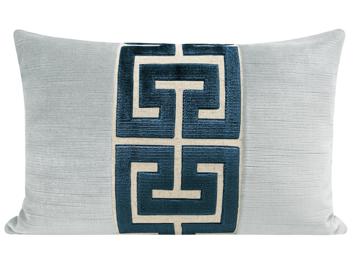 THE LITTLE LUMBAR :: STRIE VELVET // MIST + NAVY BLUE GREEK TRIM