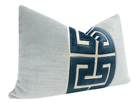 THE LITTLE LUMBAR :: STRIE VELVET // MIST + NAVY BLUE GREEK TRIM