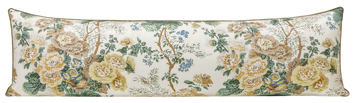 THE XL LUMBAR :: ALTHEA // CITRON WITH BRASS CORDING | LEE JOFA