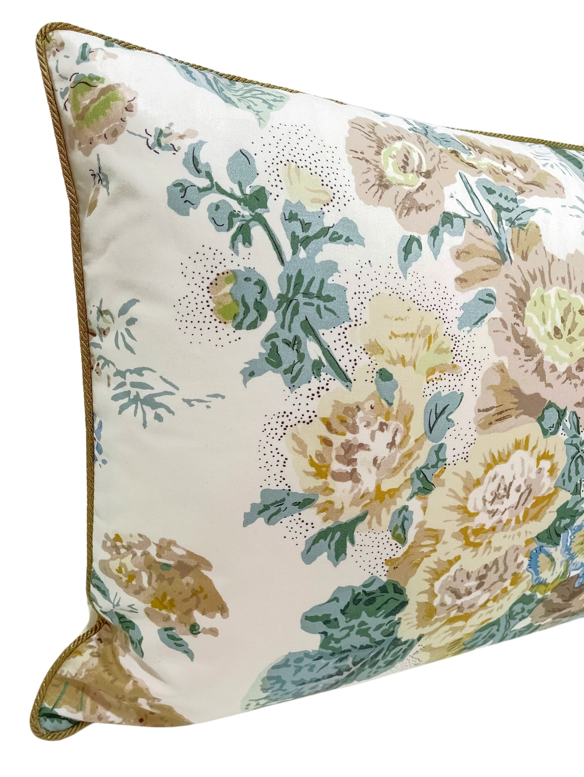 THE XL LUMBAR :: ALTHEA // CITRON WITH BRASS CORDING | LEE JOFA