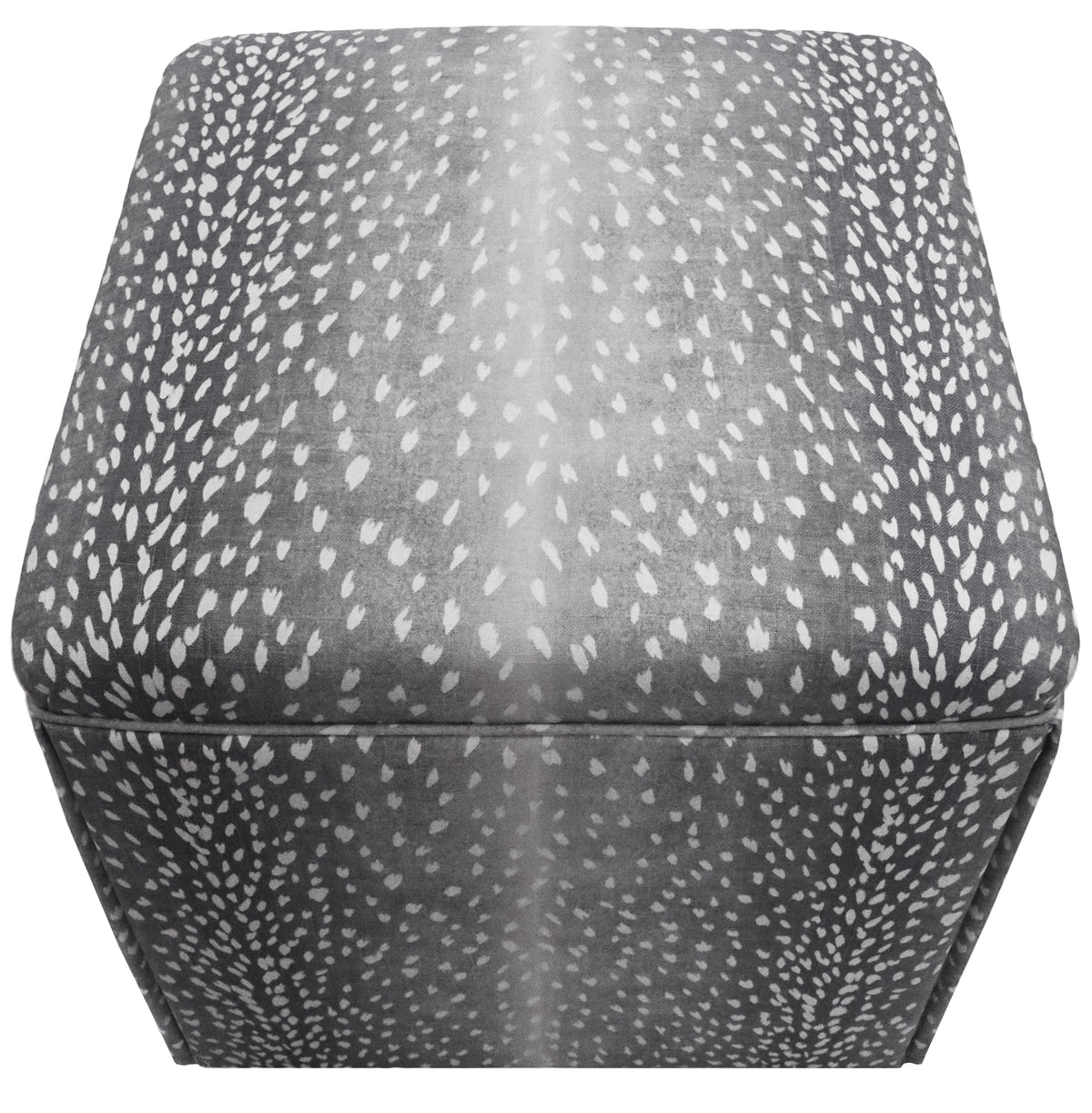 THE SKIRTED OTTOMAN :: ANTELOPE LINEN PRINT // CHARCOAL