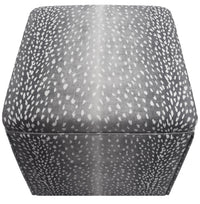 THE SKIRTED OTTOMAN :: ANTELOPE LINEN PRINT // CHARCOAL