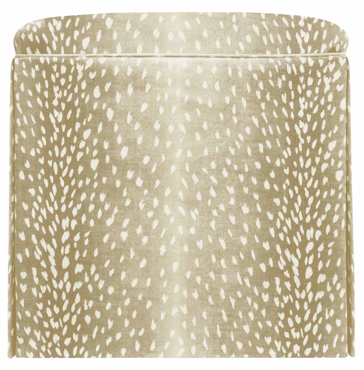 THE SKIRTED OTTOMAN :: ANTELOPE LINEN PRINT // NATURAL