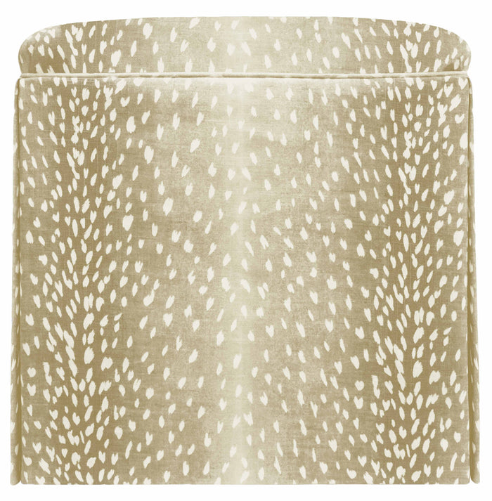THE SKIRTED OTTOMAN :: ANTELOPE LINEN PRINT // NATURAL