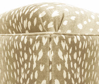 THE SKIRTED OTTOMAN :: ANTELOPE LINEN PRINT // NATURAL