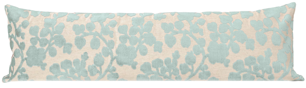 THE XL LUMBAR :: BLOSSOM CUT VELVET // SPA BLUE