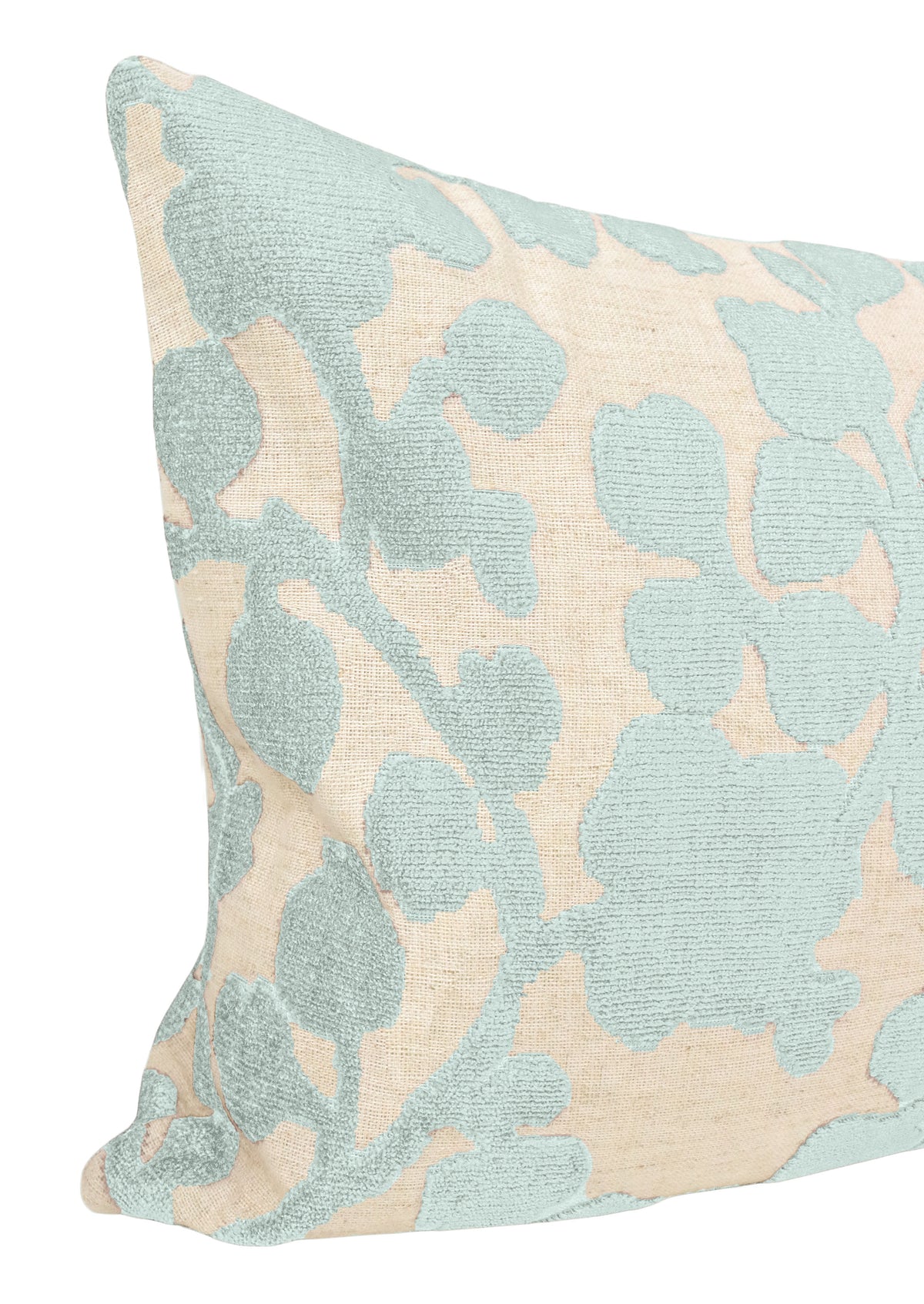 THE XL LUMBAR :: BLOSSOM CUT VELVET // SPA BLUE