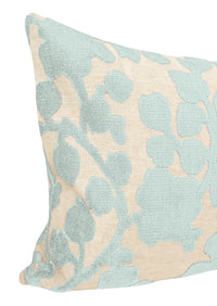 THE XL LUMBAR :: BLOSSOM CUT VELVET // SPA BLUE