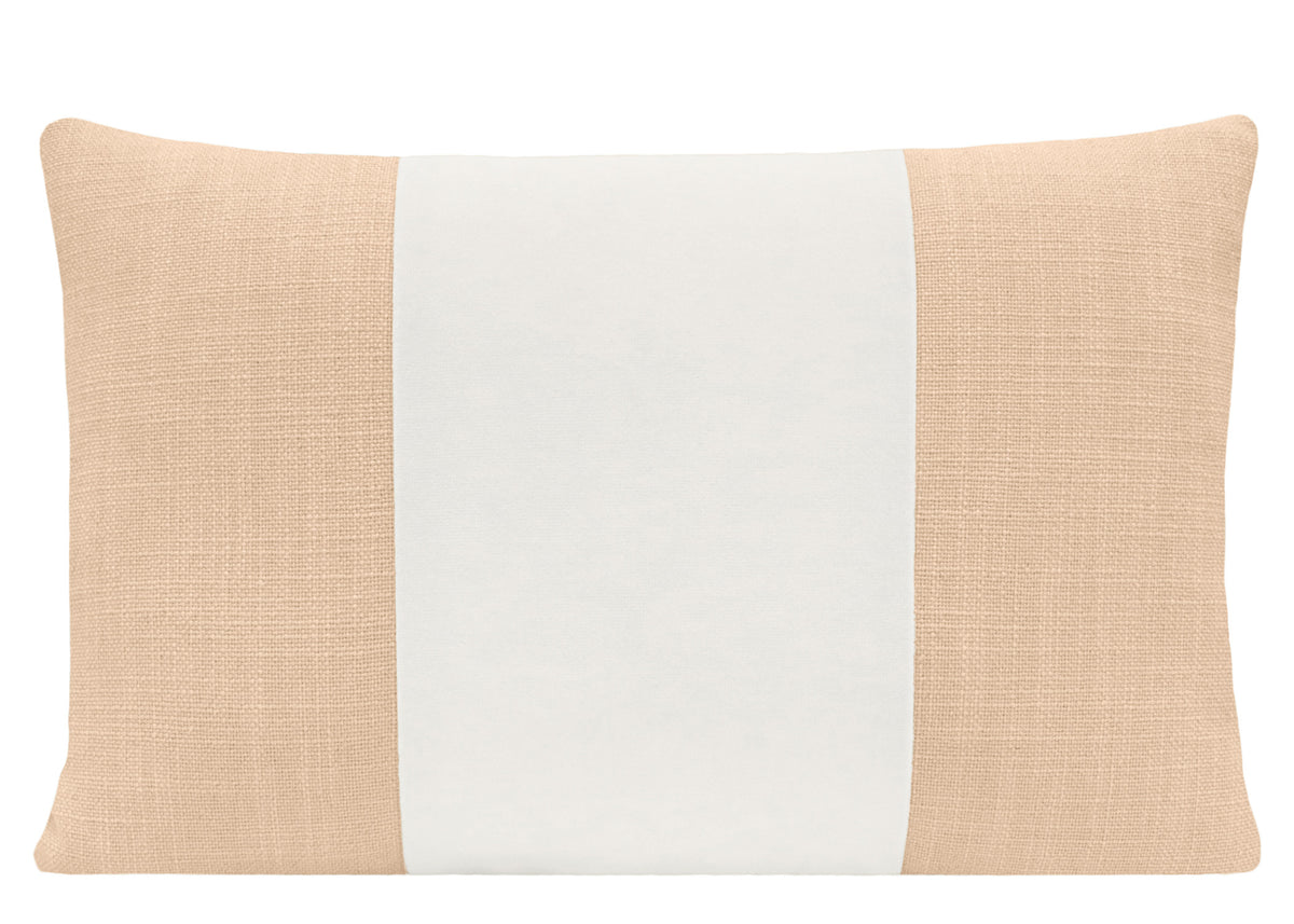 FINAL SALE : PANEL COLORBLOCK :: 12" X 18" SIGNATURE LINEN // CAMEO + ALABASTER PANEL PILLOW COVER