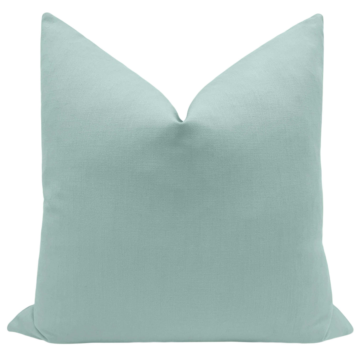 FINAL SALE : 18" X 18" CLASSIC LINEN // SPA BLUE PILLOW COVER
