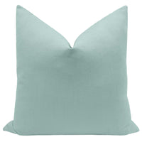 FINAL SALE : 18" X 18" CLASSIC LINEN // SPA BLUE PILLOW COVER