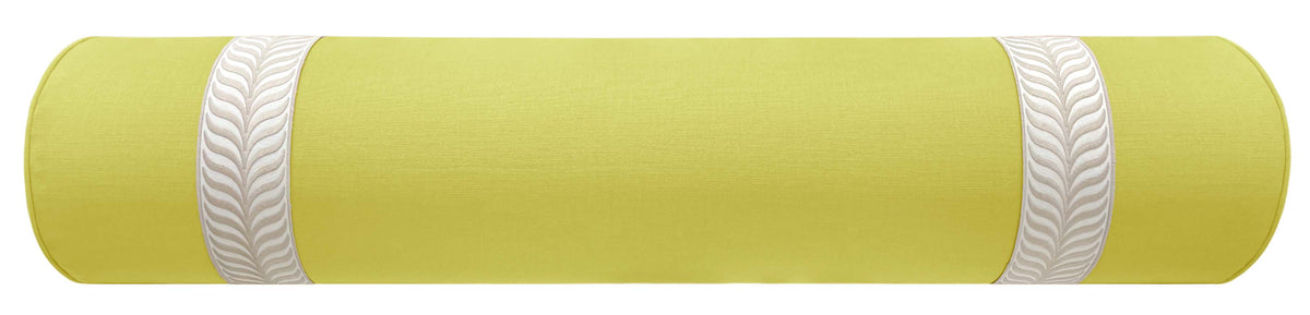 THE BOLSTER :: CLASSIC LINEN // CHARTREUSE + TRELLIS TRIM // NATURAL