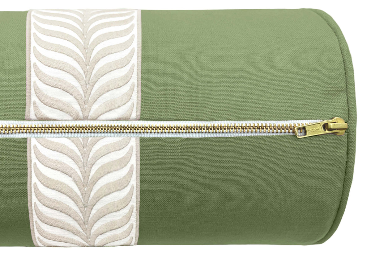 THE BOLSTER :: CLASSIC LINEN // CLOVER + TRELLIS TRIM // NATURAL