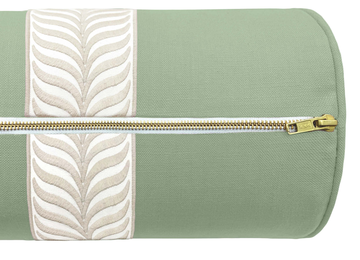 THE BOLSTER :: CLASSIC LINEN // EUCALYPTUS + TRELLIS TRIM // NATURAL