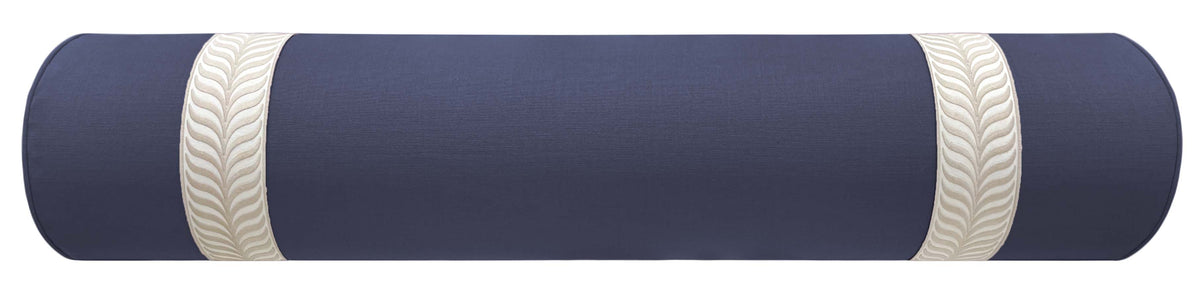 THE BOLSTER :: CLASSIC LINEN // NAVY BLUE + TRELLIS TRIM // NATURAL
