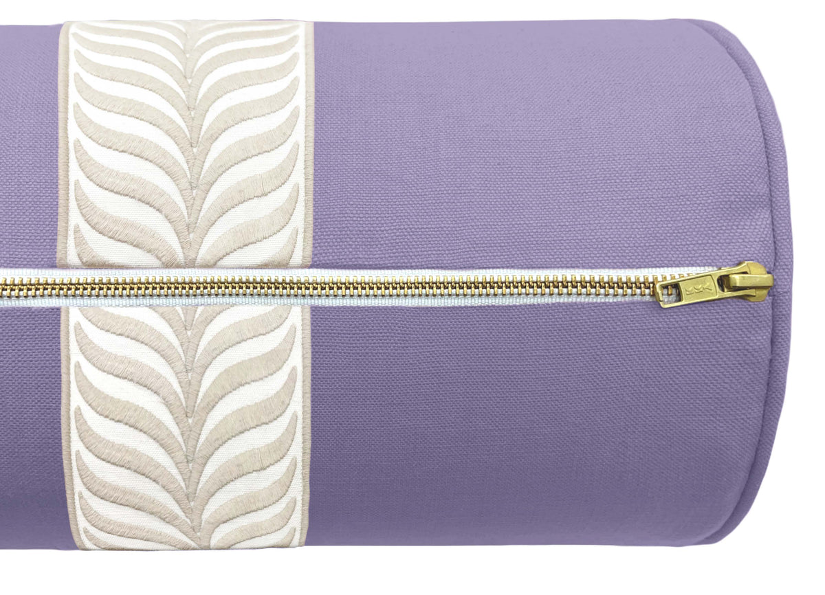 THE BOLSTER :: CLASSIC LINEN // WISTERIA + TRELLIS TRIM // NATURAL