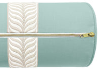 THE BOLSTER :: CLASSIC LINEN // SPA BLUE + TRELLIS TRIM // NATURAL