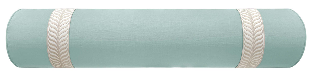 THE BOLSTER :: CLASSIC LINEN // SPA BLUE + TRELLIS TRIM // NATURAL