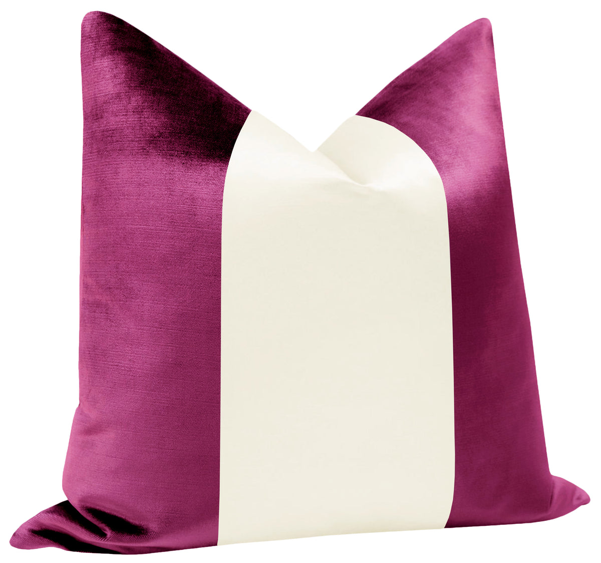 PANEL COLORBLOCK :: FAUX SILK VELVET // MAGENTA + ALABASTER SILK