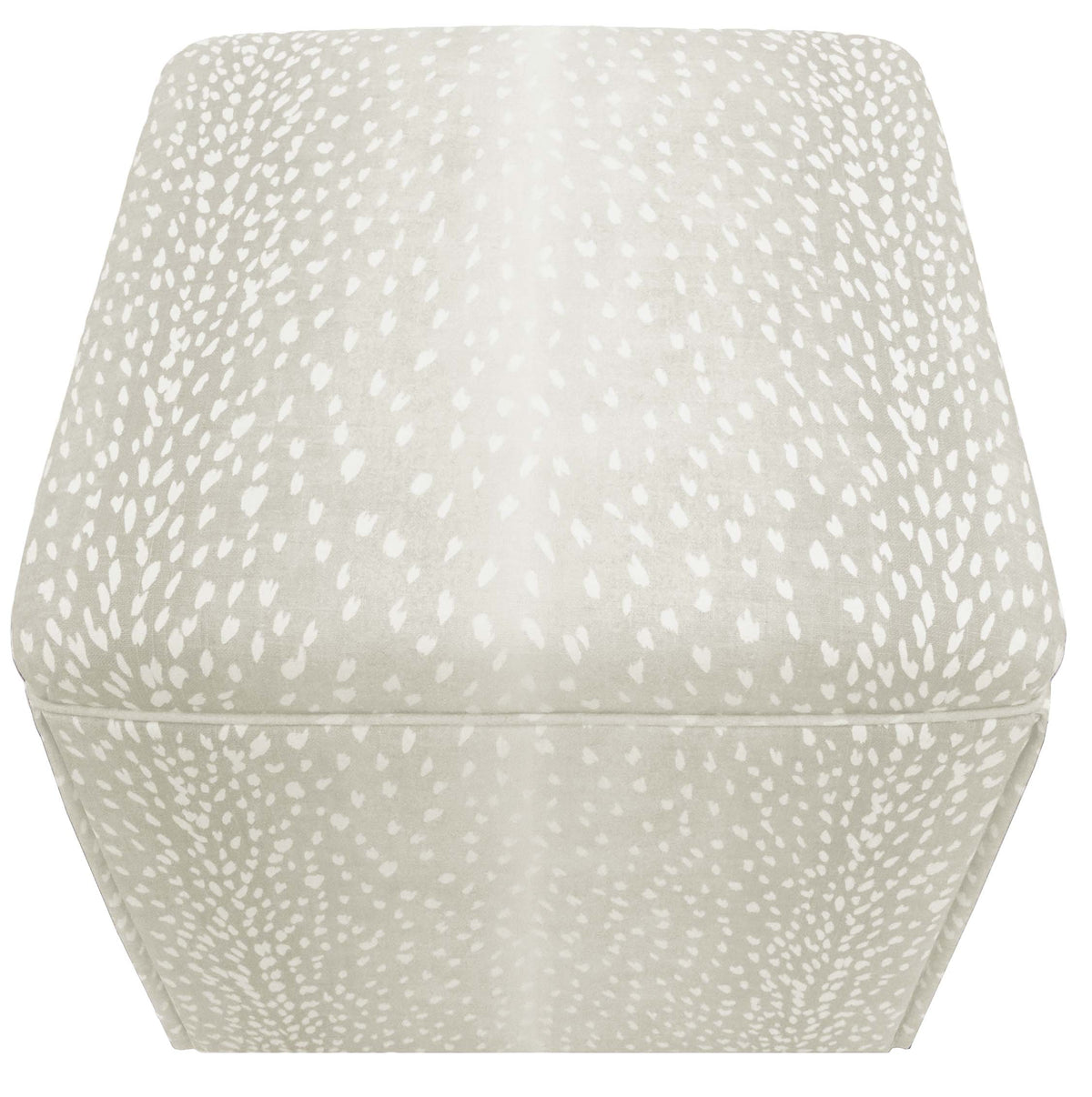 THE SKIRTED OTTOMAN :: ANTELOPE LINEN PRINT // CASHMERE