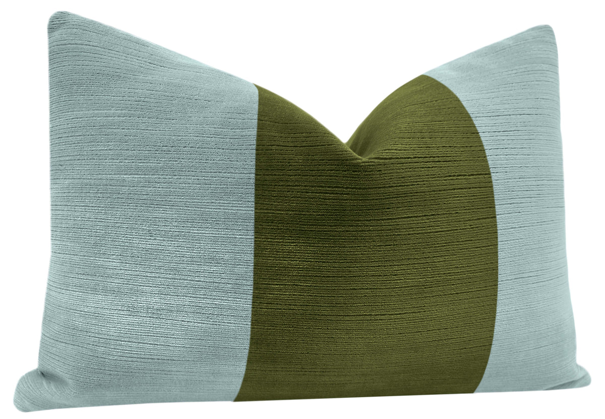 THE LITTLE LUMBAR :: STRIE VELVET // CERULEAN BLUE + OLIVE
