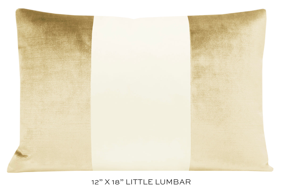 PANEL COLORBLOCK :: FAUX SILK VELVET // CHAMPAGNE + ALABASTER SILK