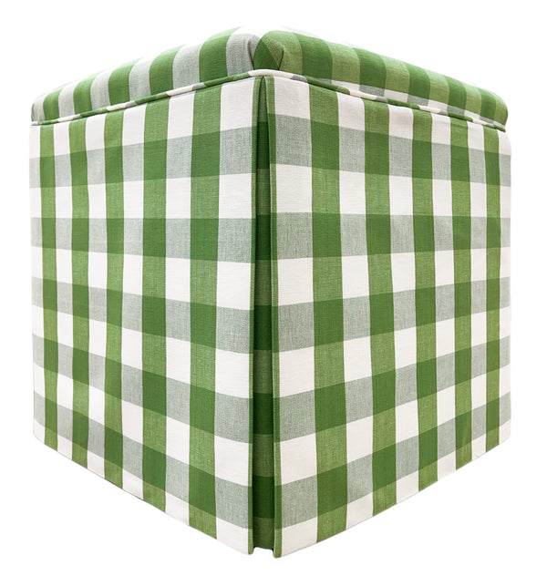 THE SKIRTED OTTOMAN :: CHARLESTON CHECK