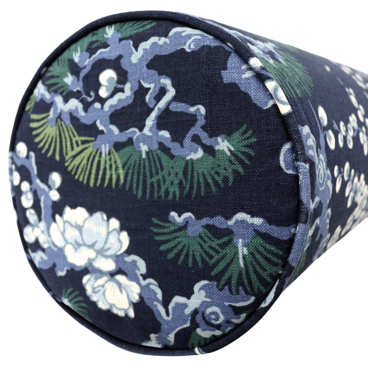 THE BOLSTER :: TRELLIS LINEN PRINT // NAVY BLUE