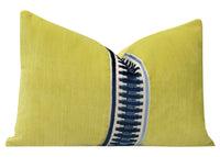 THE LITTLE LUMBAR :: STRIE VELVET // CITRINE + EMPIRE TRIM // NAVY BLUE