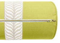 THE BOLSTER :: CLASSIC LINEN // CHARTREUSE + TRELLIS TRIM // NATURAL