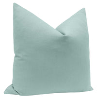 FINAL SALE : 18" X 18" CLASSIC LINEN // SPA BLUE PILLOW COVER