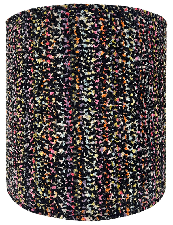 THE TIGHT ROUND OTTOMAN :: CONFETTI CUT VELVET // NOIR
